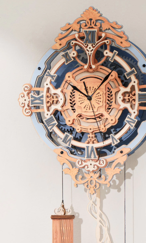 Large Wall Clock Wooden Model Kit – Victorian Antique Replica 30cm
