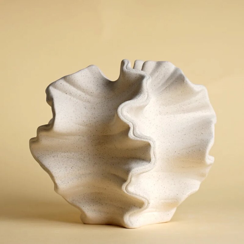 Hamptons Style Ceramic Vase — Aragonite Texture, Coral Shape Hamptons Style vase aragonite texture coral shape ceramic vase Black & white