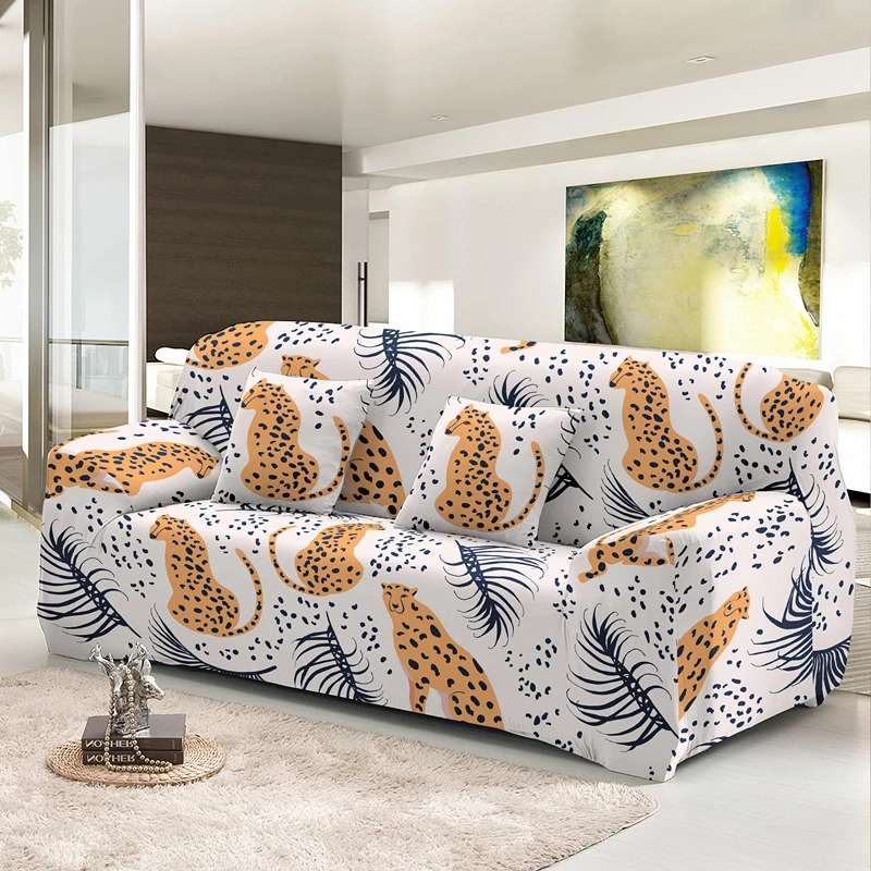 1/2/3/4 Seater & L Shape Sofa Cover — Jungle Leopard Patterns 1/2/3/4 Seater & L Shape Sofa Covers Couch Slipcover jungle leopards