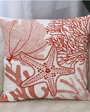 Cushion Covers Coral Reef Charm Jacquard — 45x45cm, Embroidered