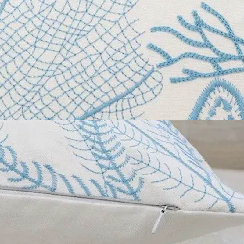 Cushion Covers Coral Reef Charm Jacquard — 45x45cm, Embroidered -Coral Reef Charm Cushion Covers Pillowcases 45x45cm Jacquard Embroidered