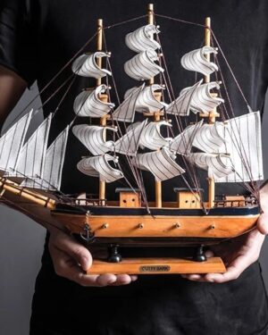 Wooden Sailboat Model — Ready-to-Display Nautical Ship Décor, 23–40cm