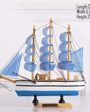 Wooden Sailboat Model — Ready-to-Display Nautical Ship Décor, 23–40cm